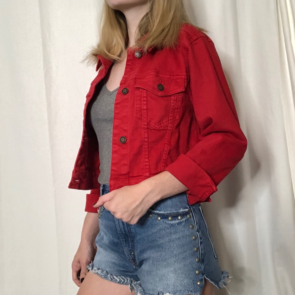 ⭐️2 FOR $20⭐️ Red Denim Jacket